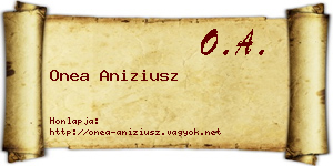 Onea Aniziusz névjegykártya